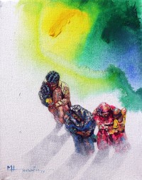 Hussain Chandio, 12 x 16 Inch, Acrylic on Canvas, Figurative Painting-AC-HC-078